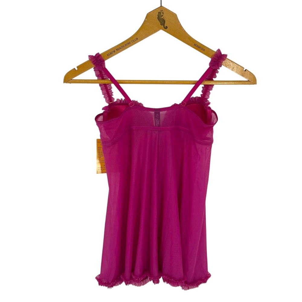NWT SAMPLE Victoria’s Secret Sexy Little Things Magenta Sequined Mesh Babydoll - Picture 7 of 11